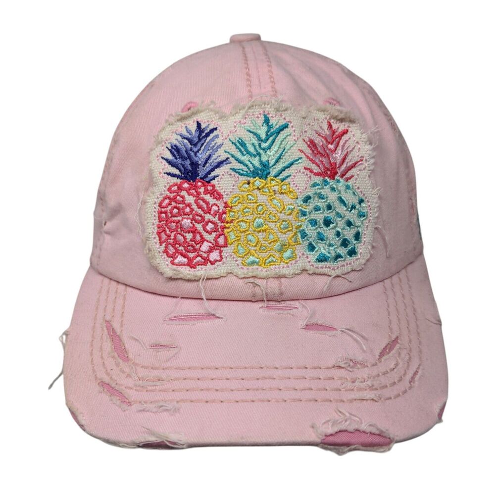 Pineapple Hello Summer Strapback Hat Pink One Size 4350 District